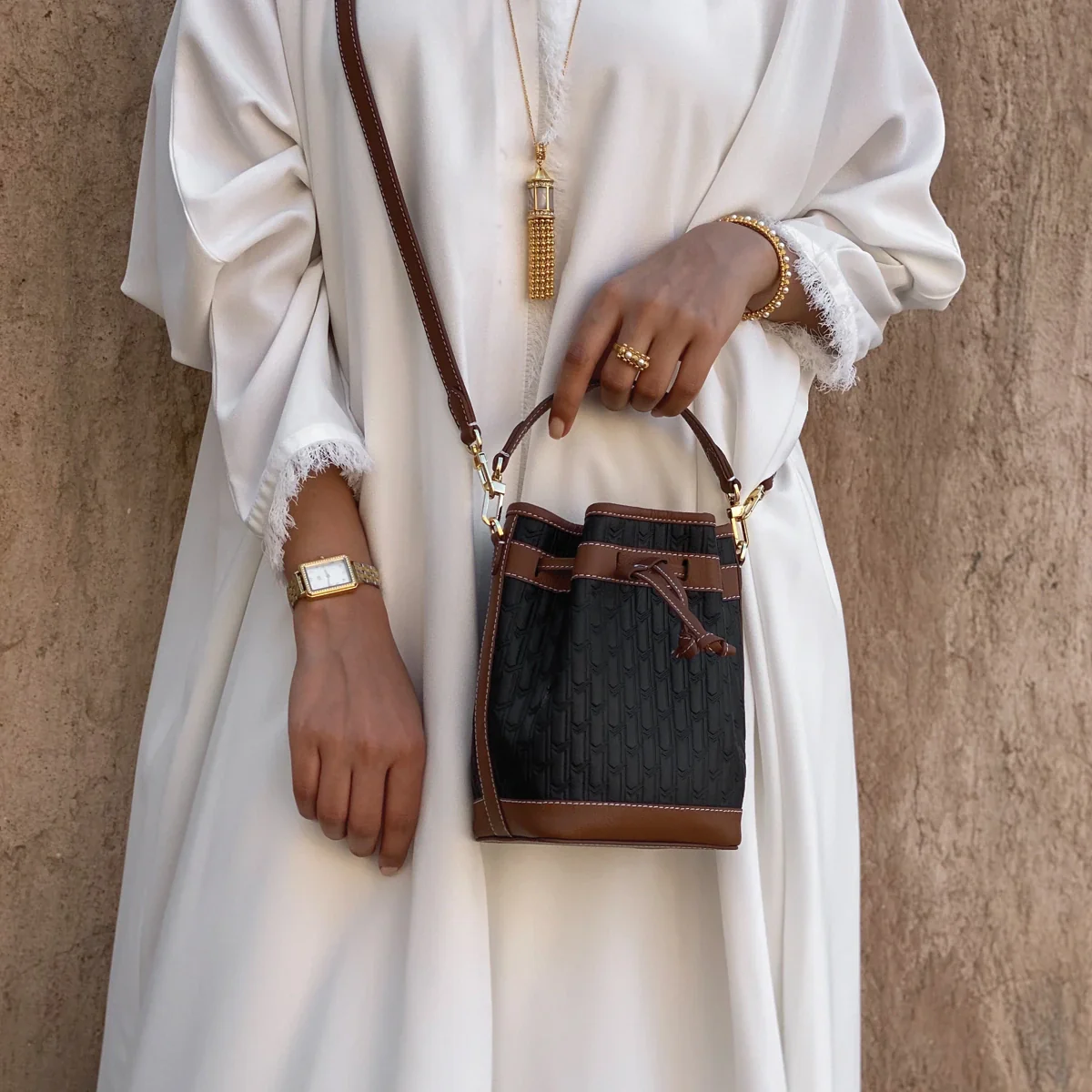 Sheikha Handbag / Black & Tan - Image 5