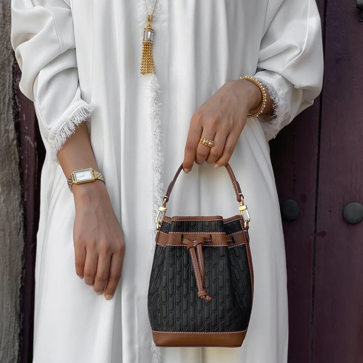 Sheikha Handbag / Black & Tan - Image 7