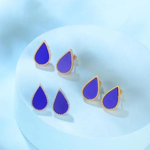 Drop / Earrings Blue Gold - Image 3