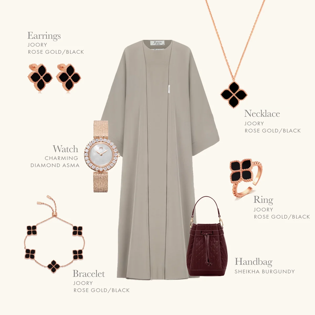 Joory / Earrings Black Rose Gold - Image 7