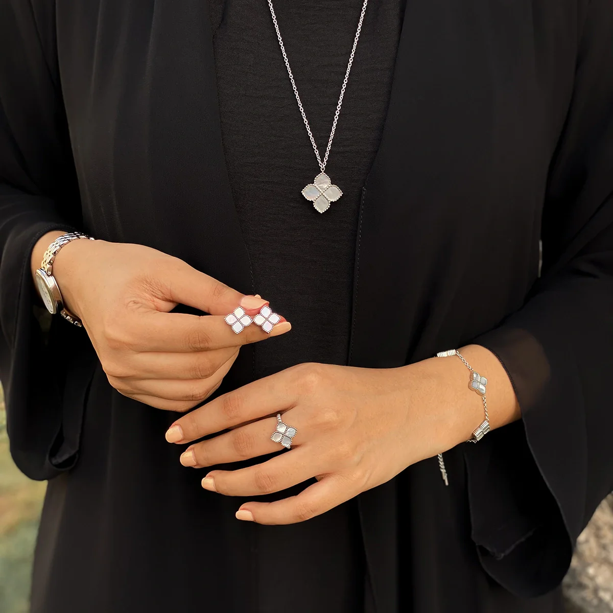 Joory / Earrings Pearl Silver - Image 5