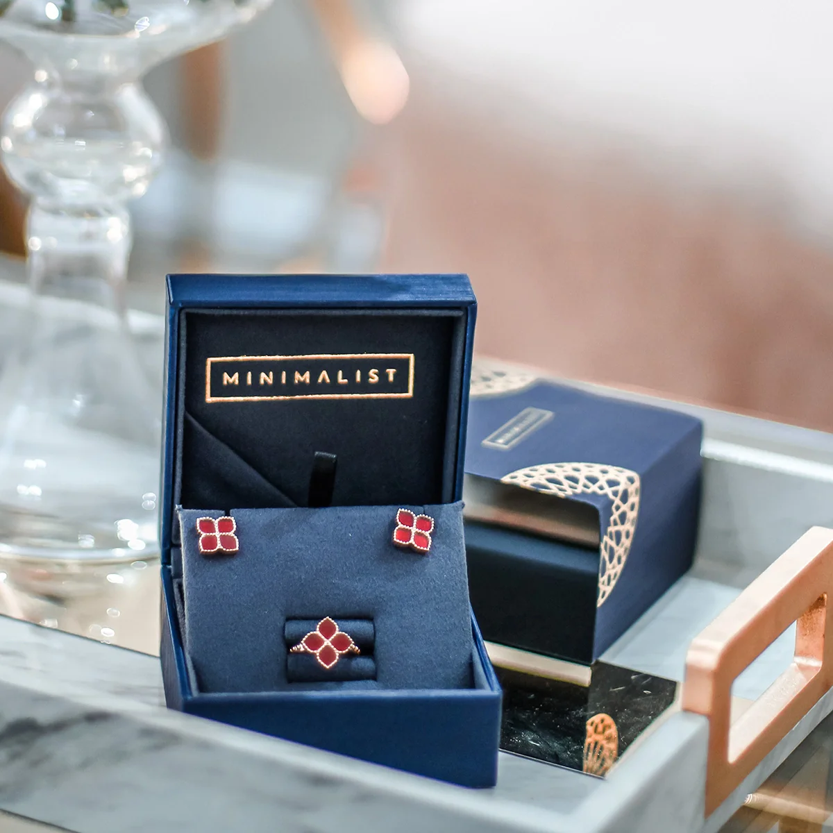 Joory / Earrings Red Rose Gold - Image 4