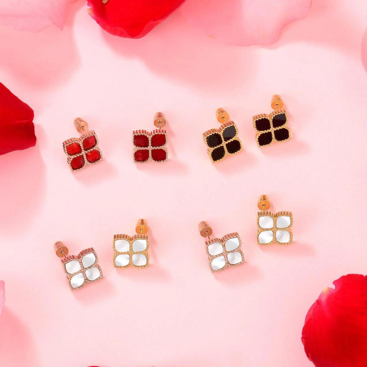 Joory / Earrings Red Rose Gold - Image 5