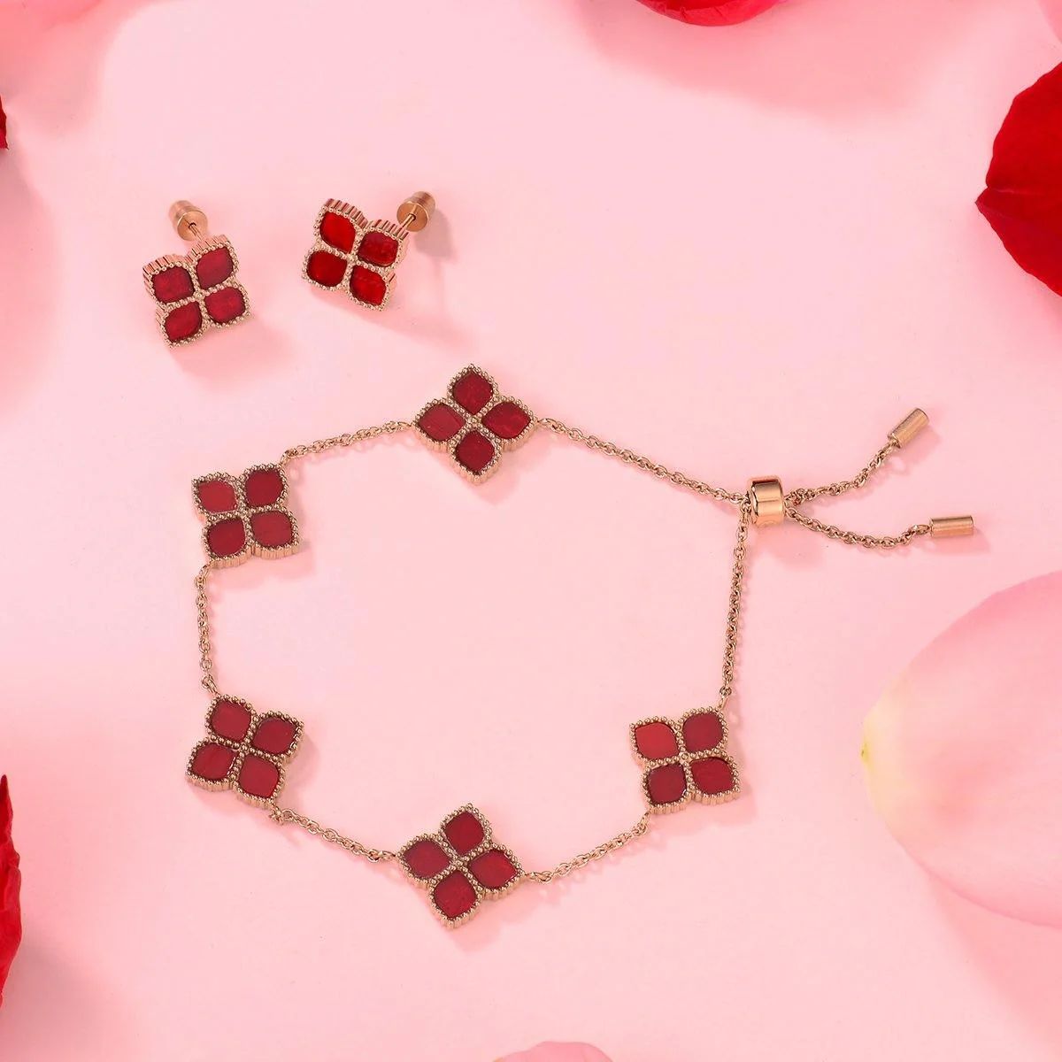 Joory / Earrings Red Rose Gold - Image 6