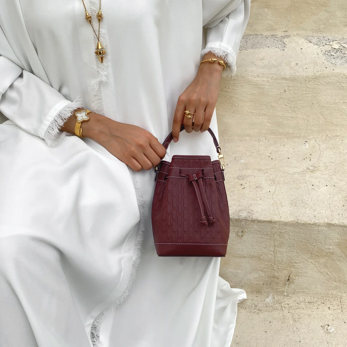 Sheikha Handbag / Burgundy - Image 6